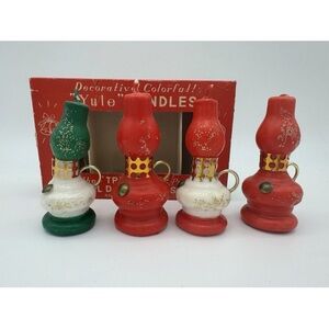 VTG 60’s Trim-A-Tree MCM Yule Christmas Lantern Candles Noel Decorations inc USA